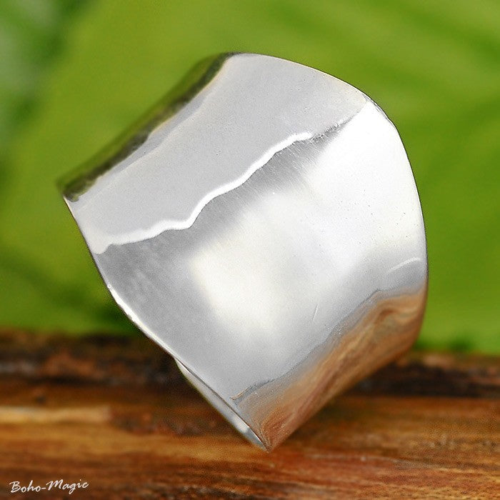 Sterling Silver Wide Band Ring For Women