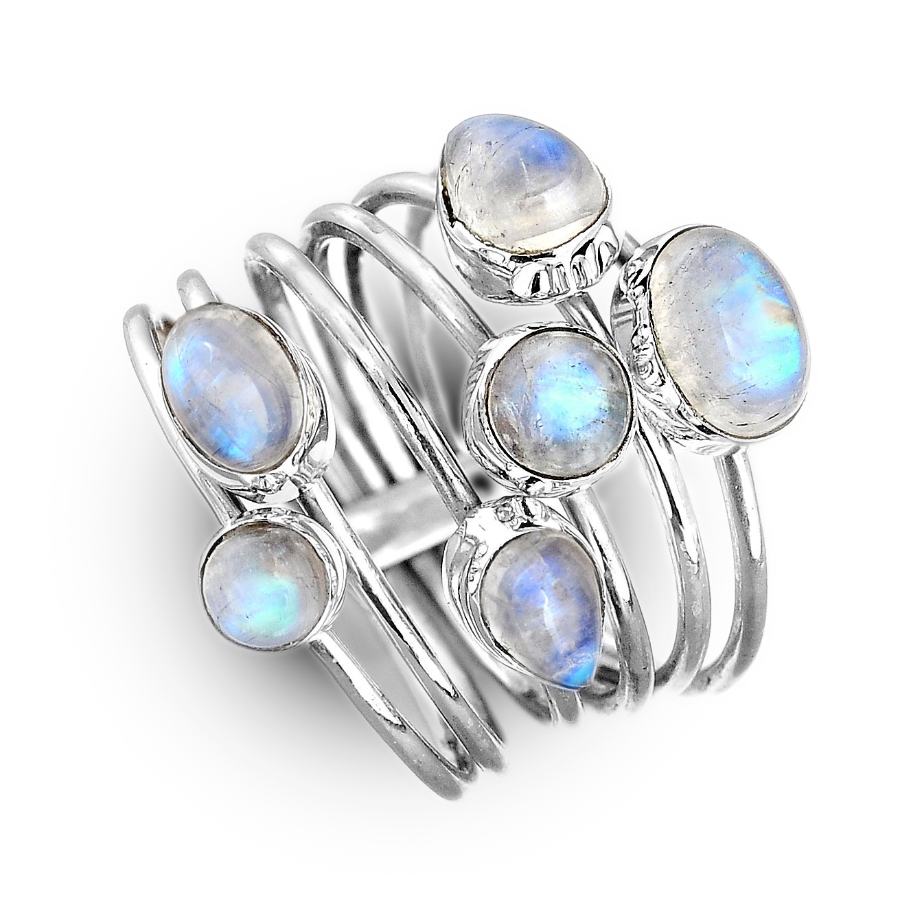 Sterling Silver Stacking Moonstone Ring