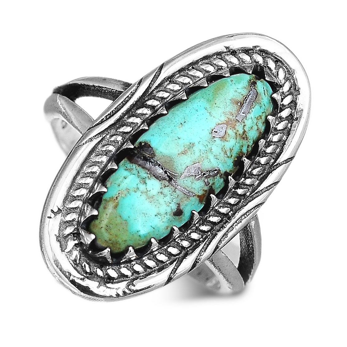 Southwestern Style Real Turquoise Ring Sterling Silver