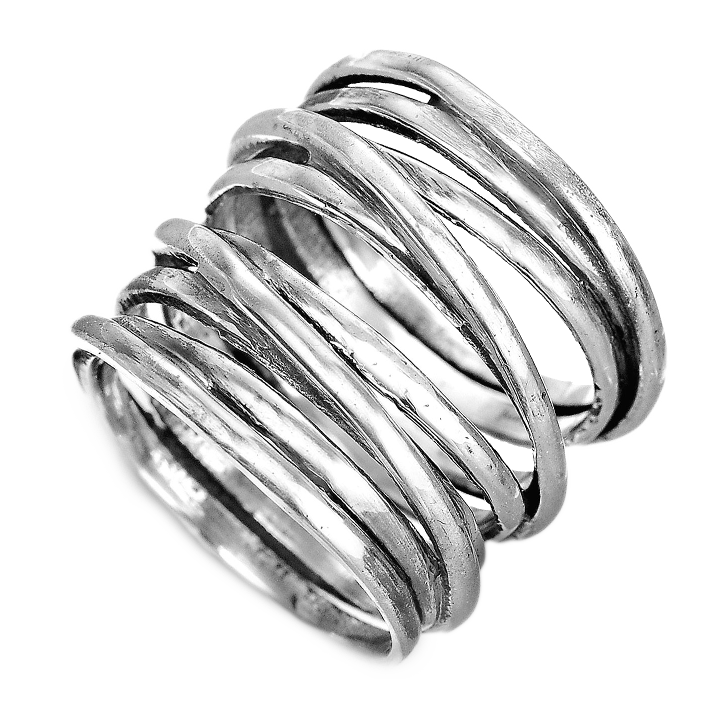 Chunky Wrap Wide Band Ring Sterling Silver