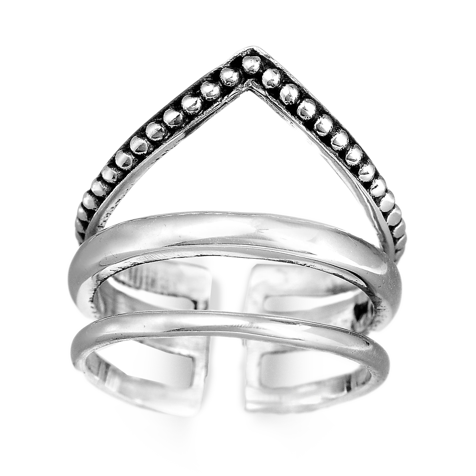 Chevron Sterling Silver Ring Great for Thumb