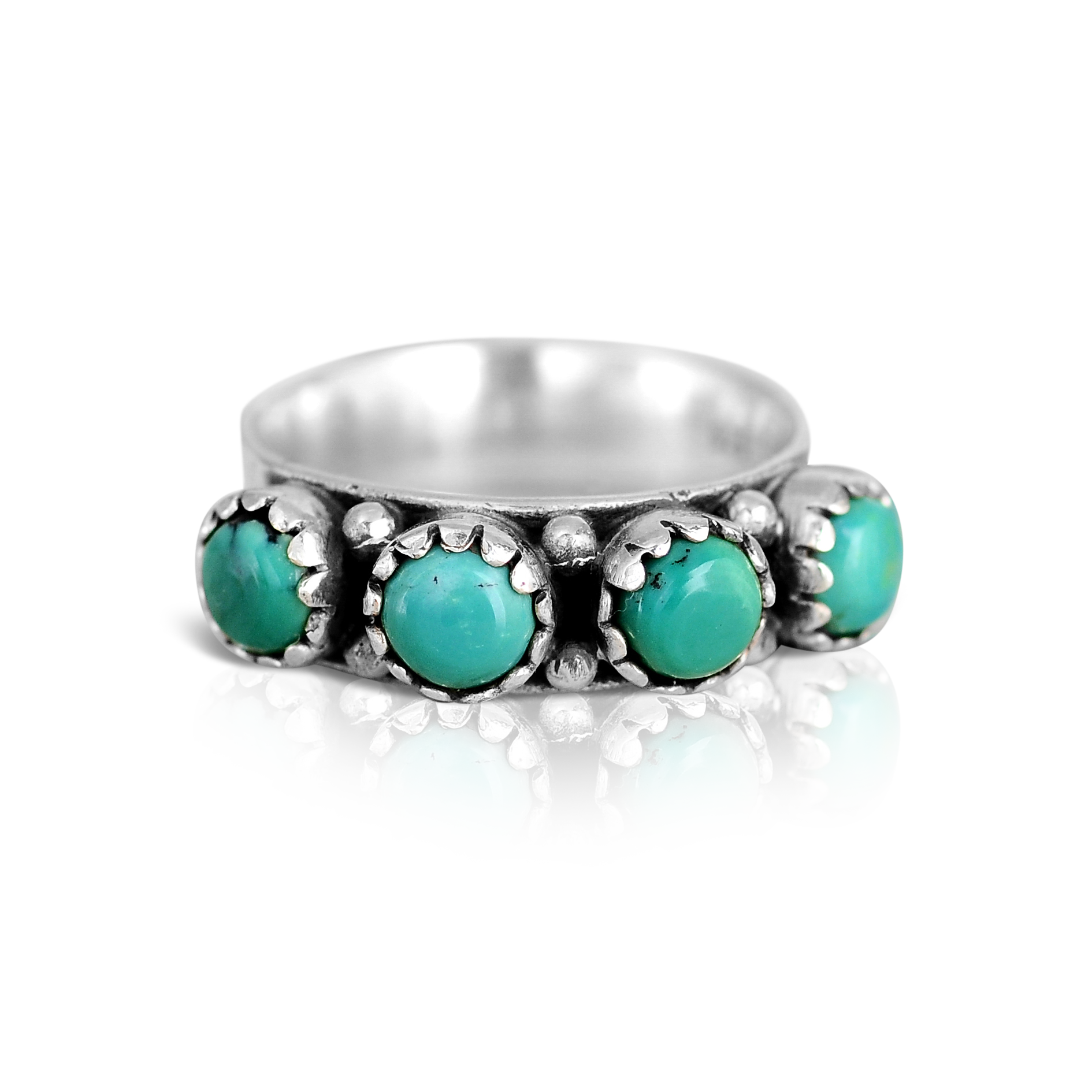 Turquoise Band Ring Sterling Silver