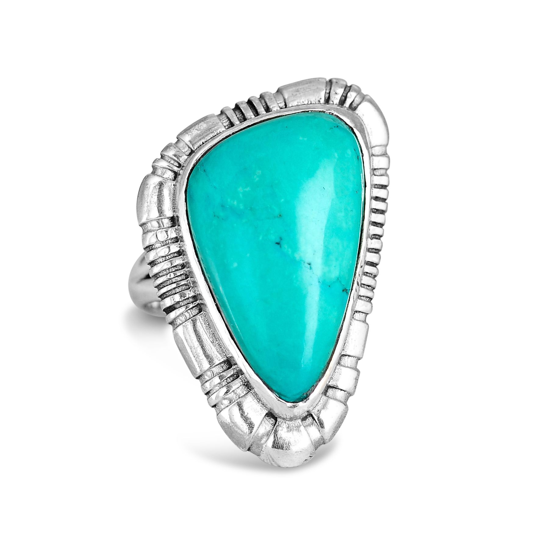 Western Style Turquoise Ring Sterling Silver