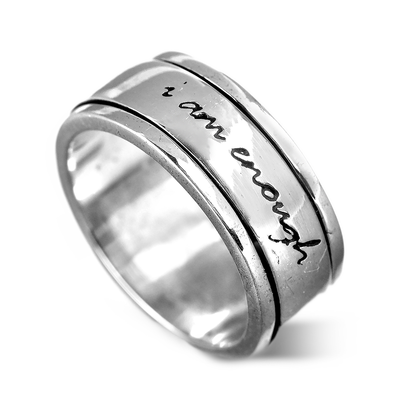 "I Am Enough" Fidget Ring Sterling Silver