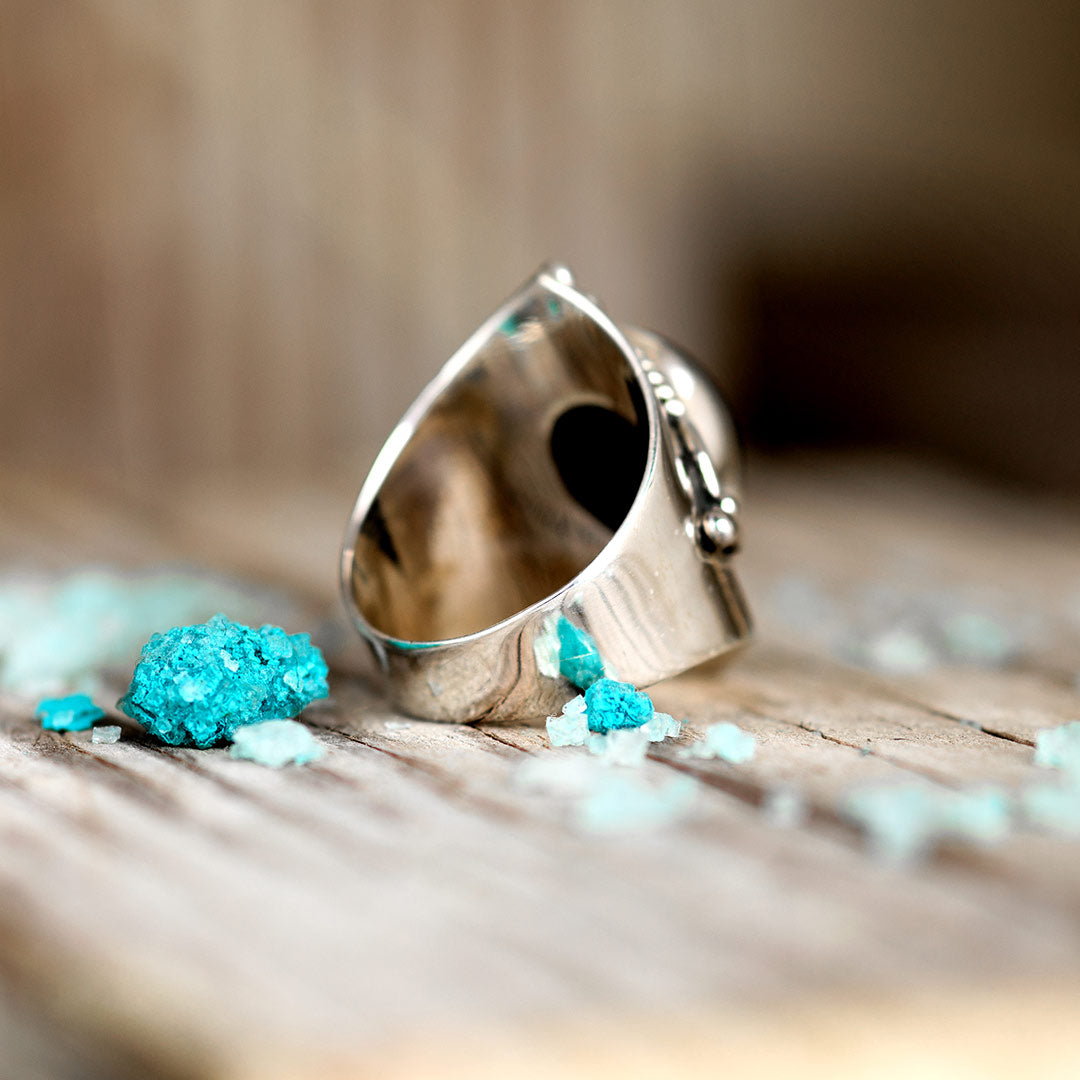 Teardrop Labradorite Ring Sterling Silver