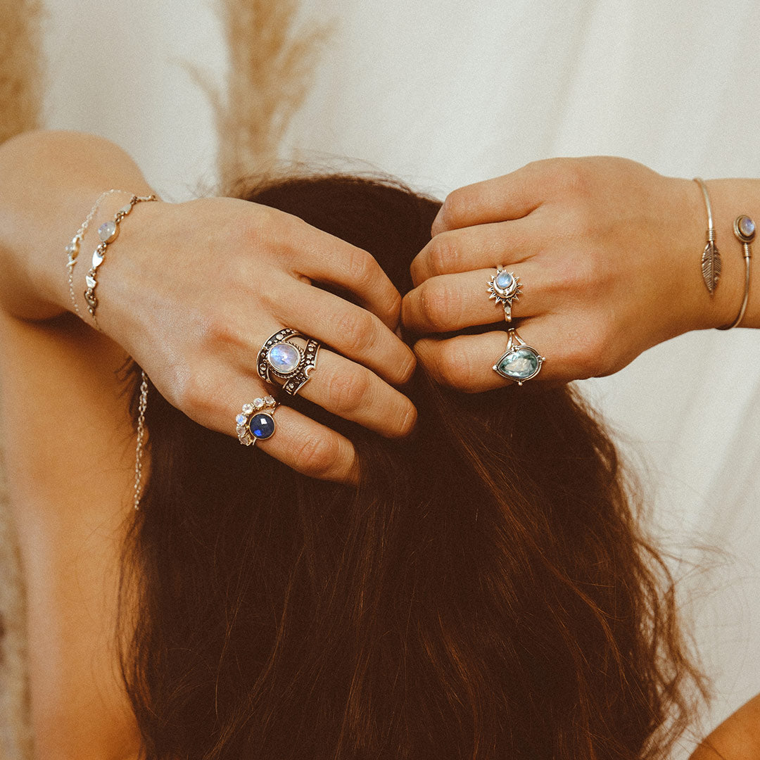 Teardrop Aquamarine Ring Sterling Silver