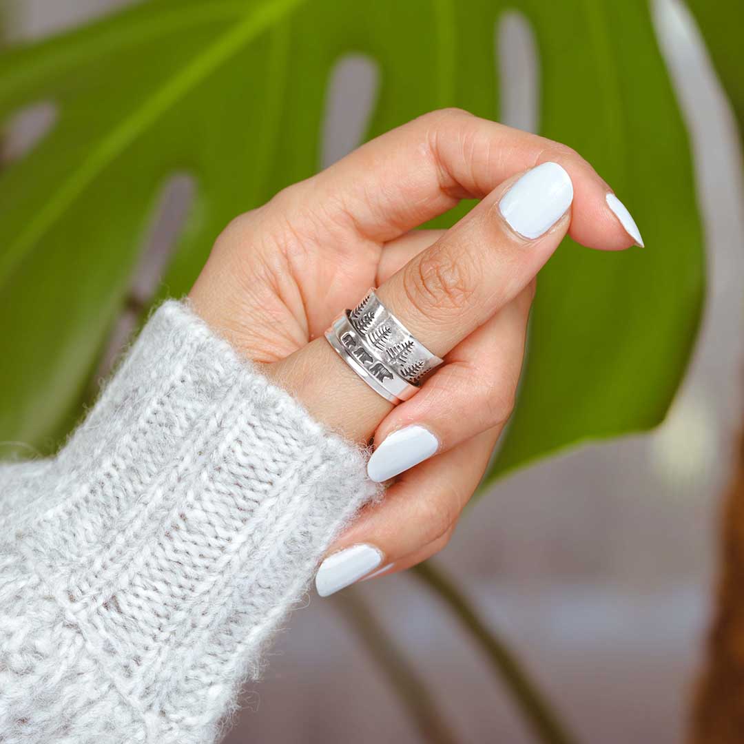 Forest Mama Bear Fidget Ring Sterling Silver