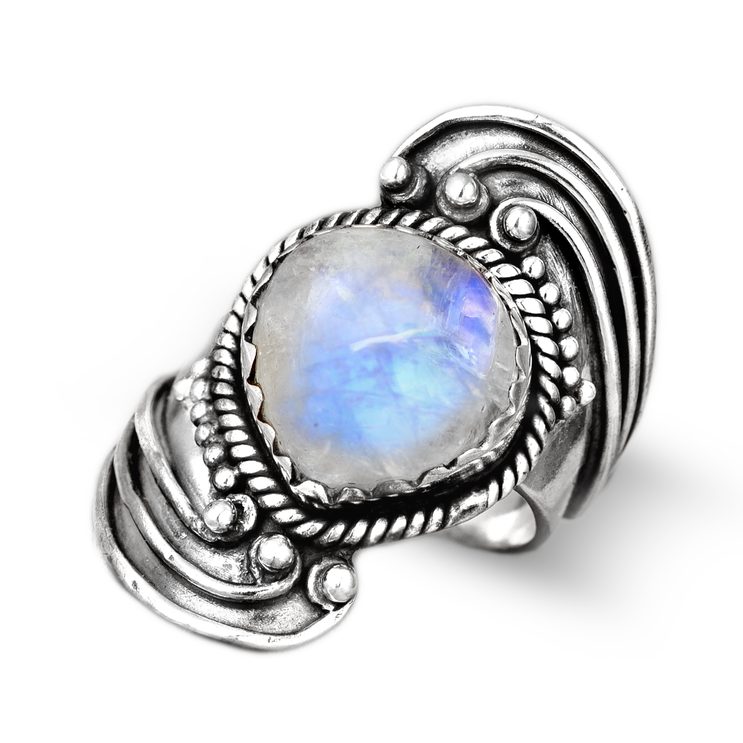 Bohemian Teardrop Moonstone Ring