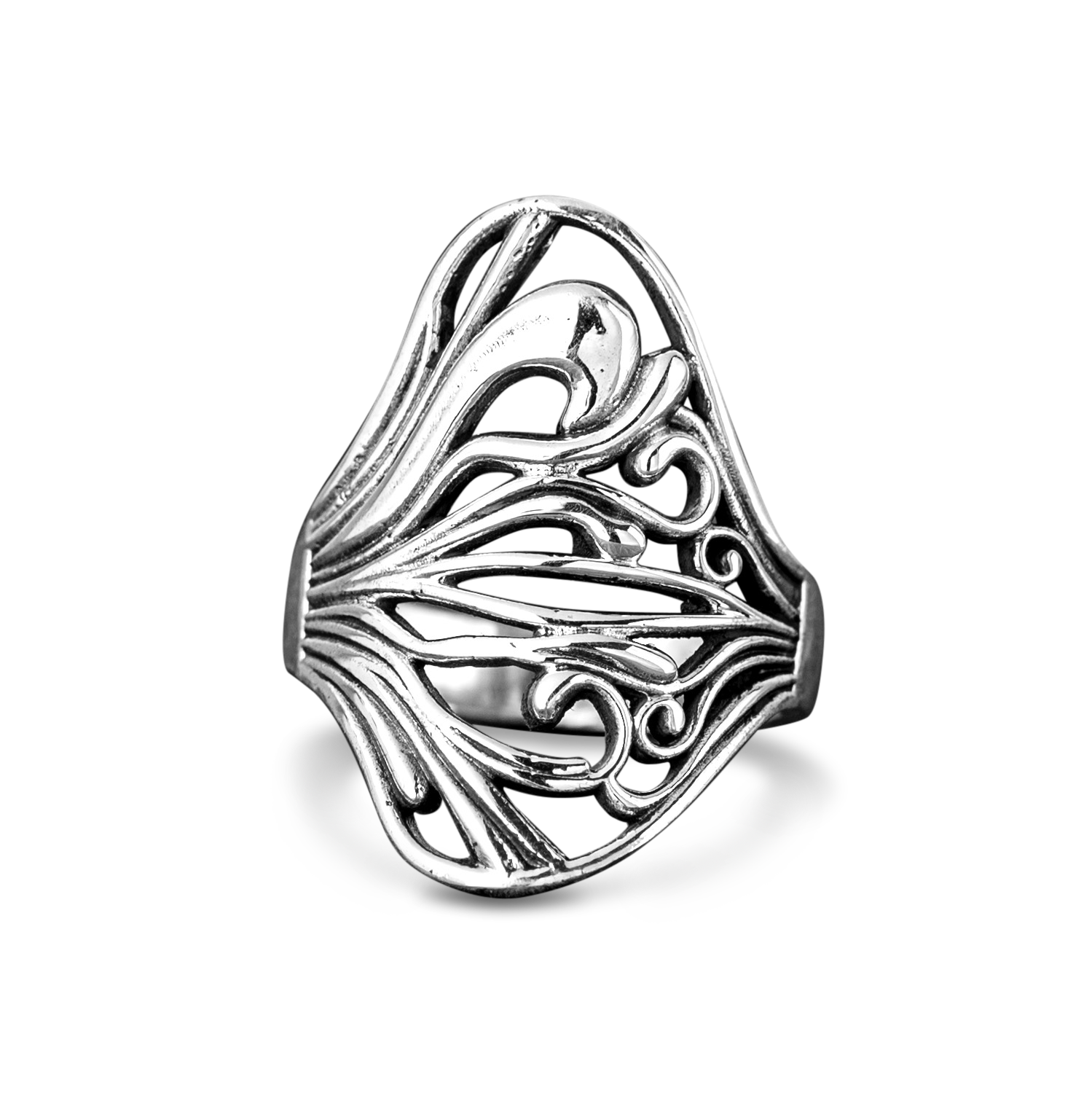 Unique Statement Ring Sterling Silver