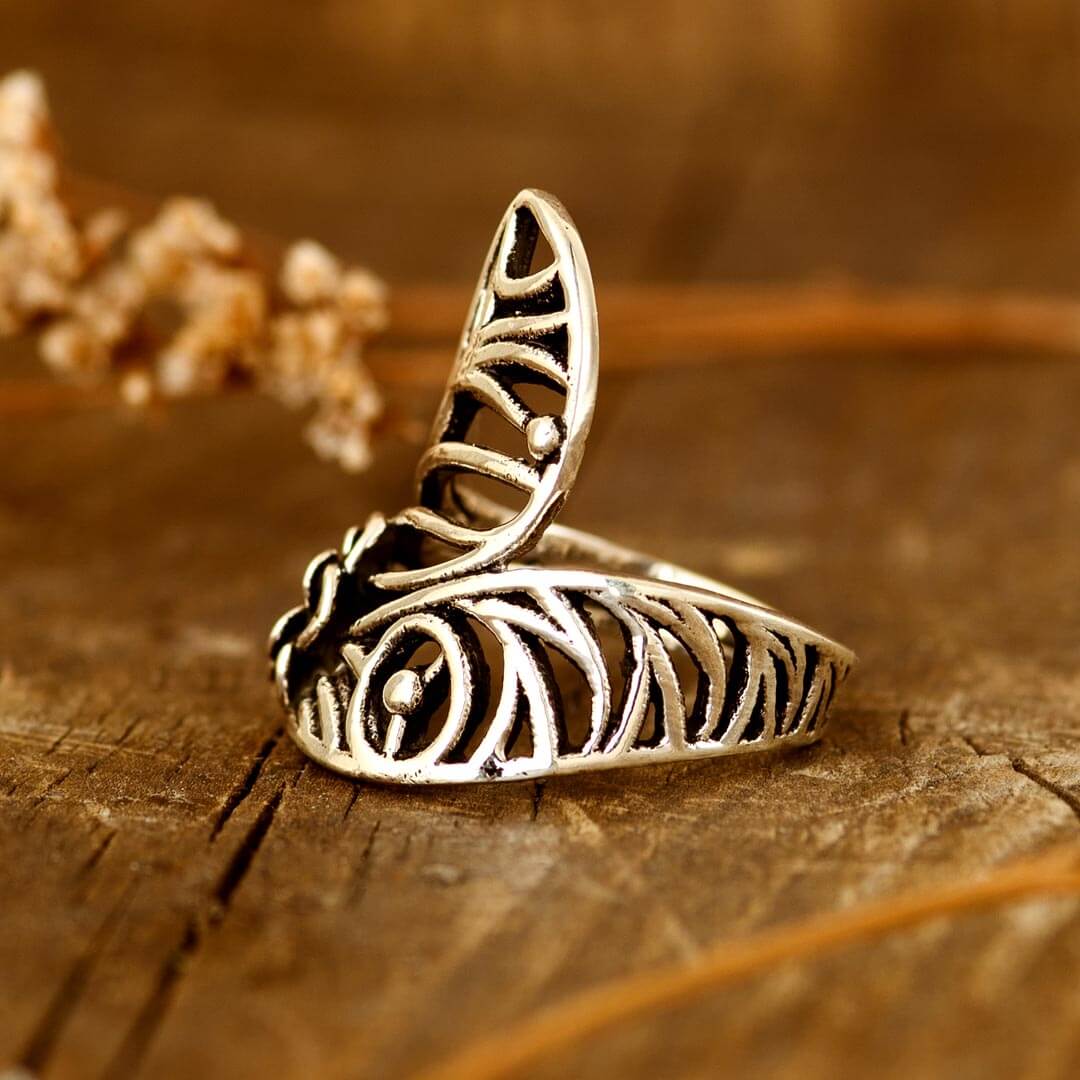 Peacock Statement Ring Sterling Silver