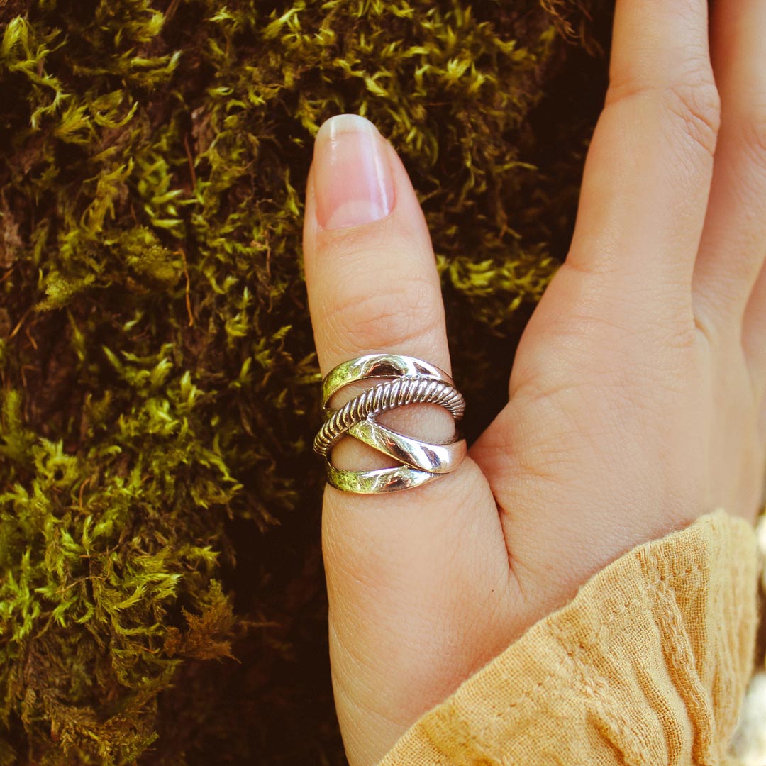 Wrap Chunky Sterling Silver Ring