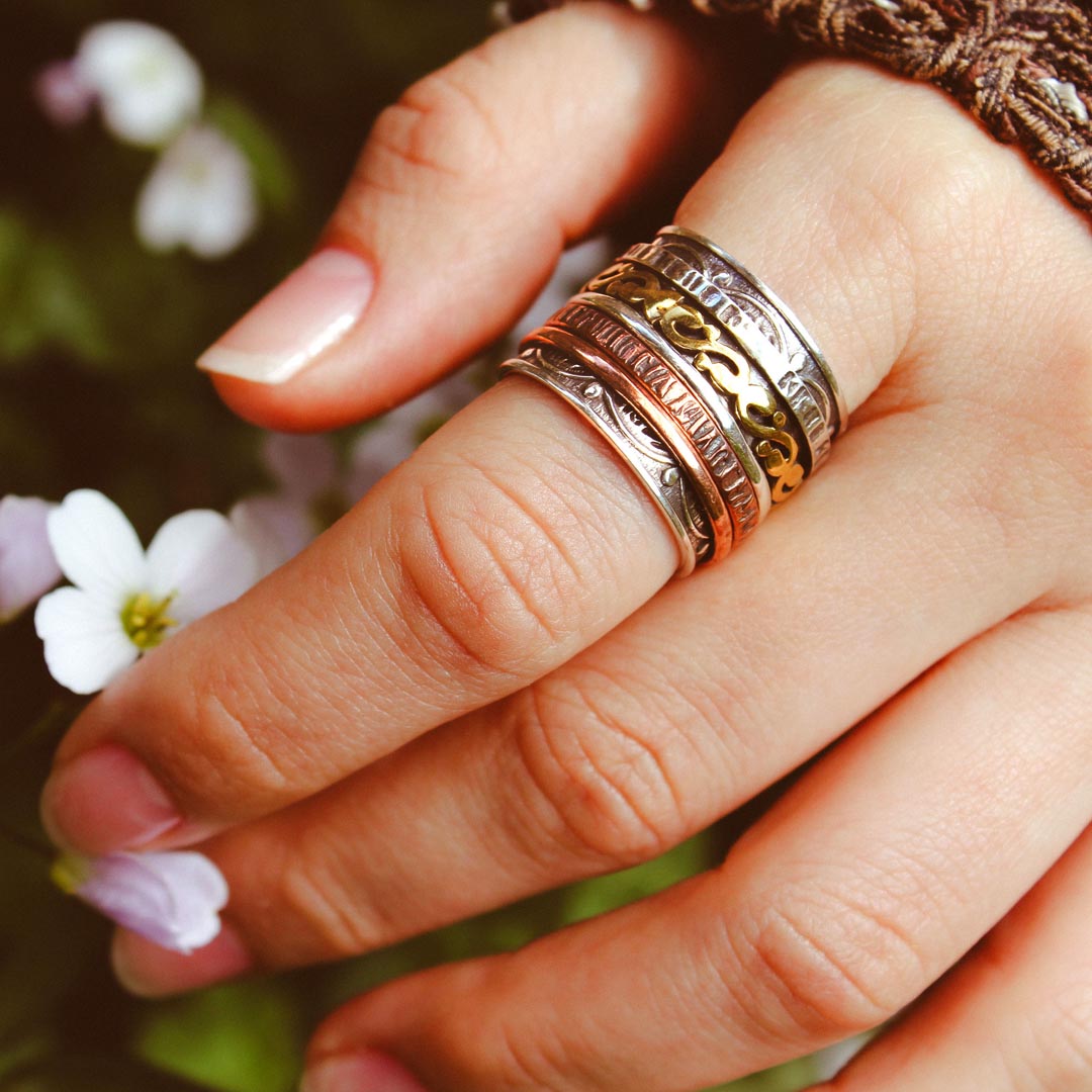 Tricolor Wide Fidget Ring