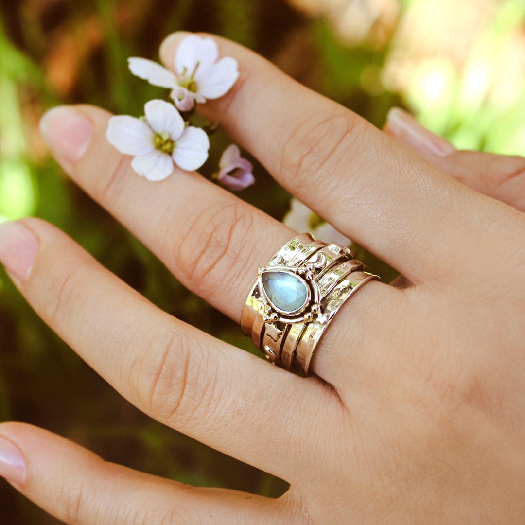 Aquamarine Celestial Fidget Ring