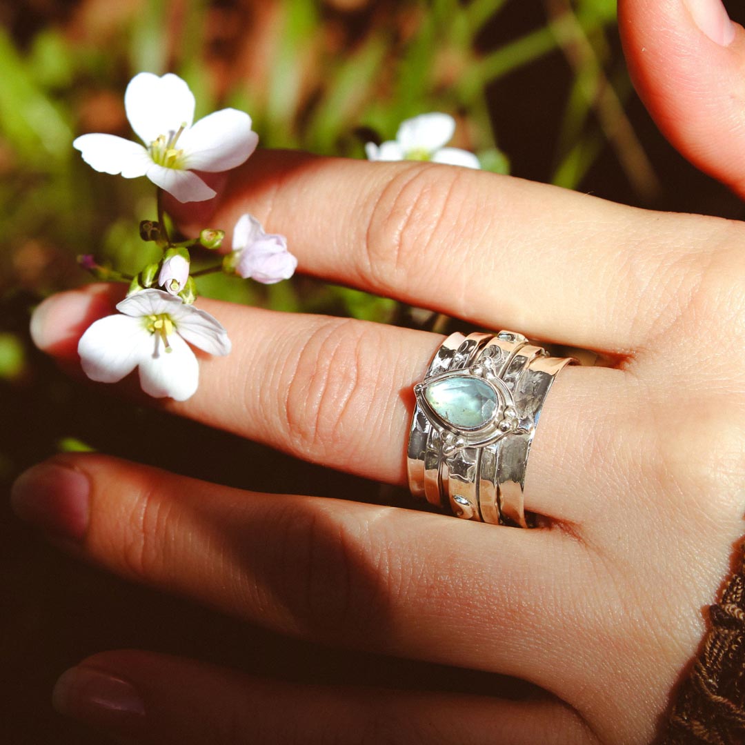 Aquamarine Celestial Fidget Ring