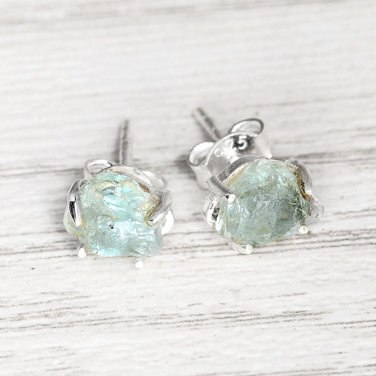 Raw Aquamarine Earrings