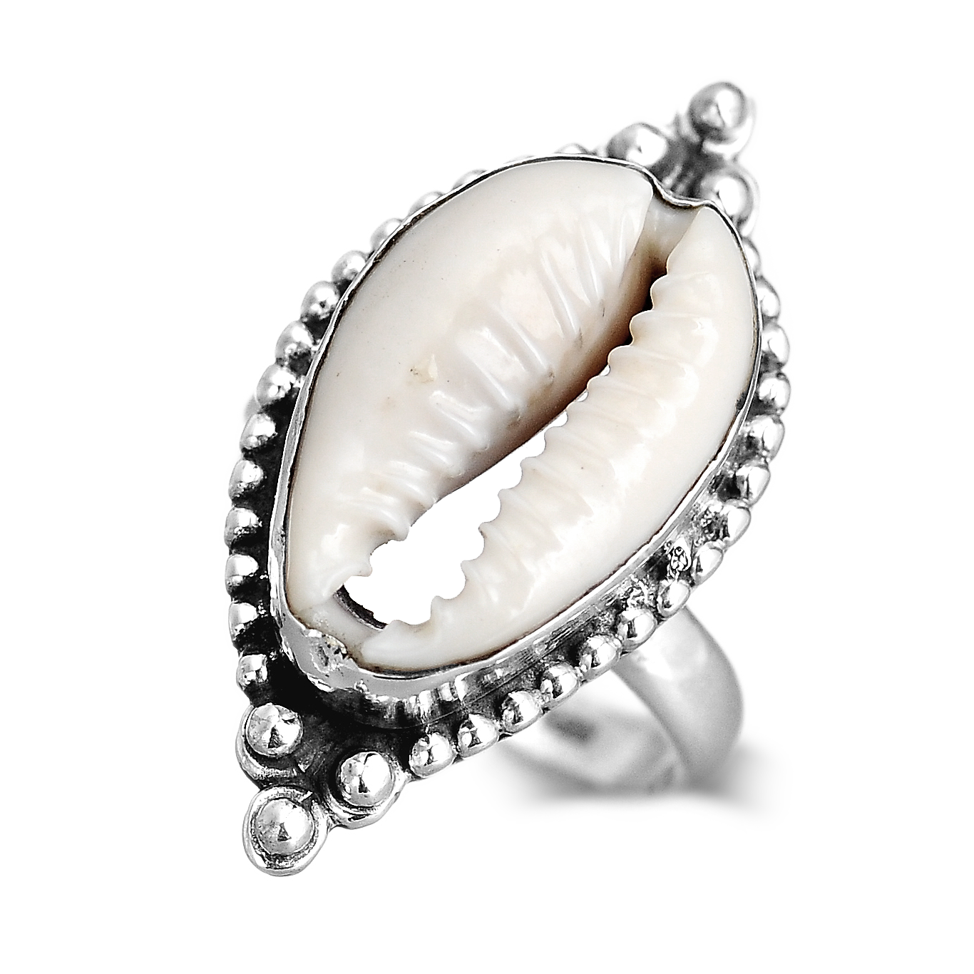 Cowrie Shell Boho Ring Sterling Silver