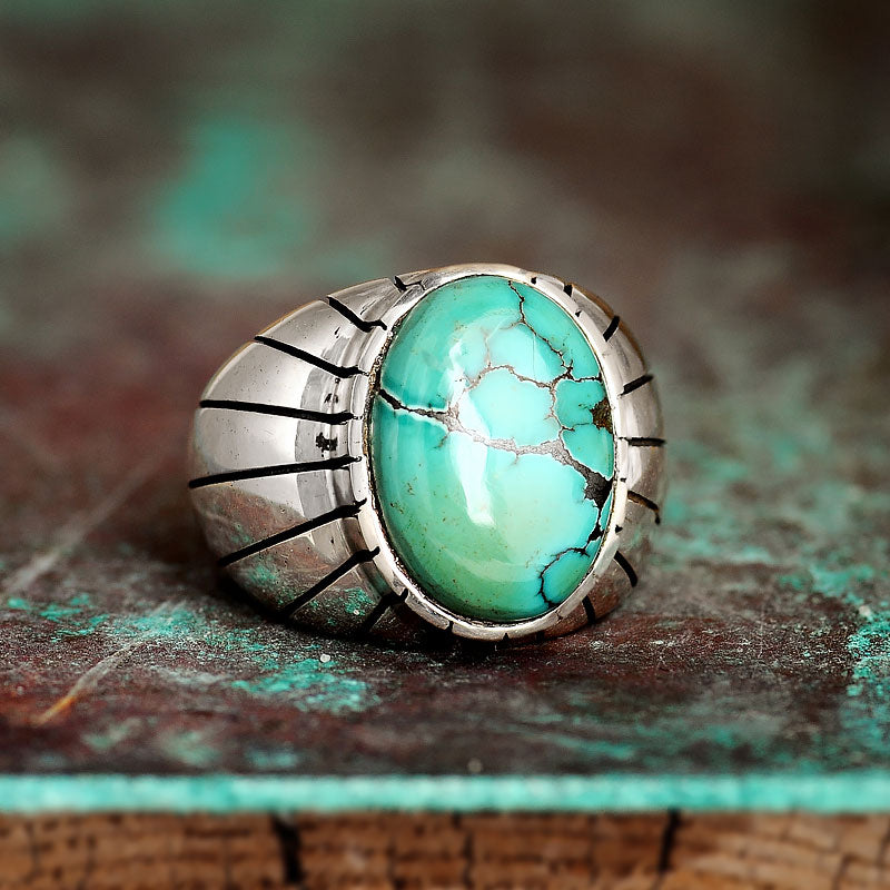 Turquoise Ring for Men Sterling Silver