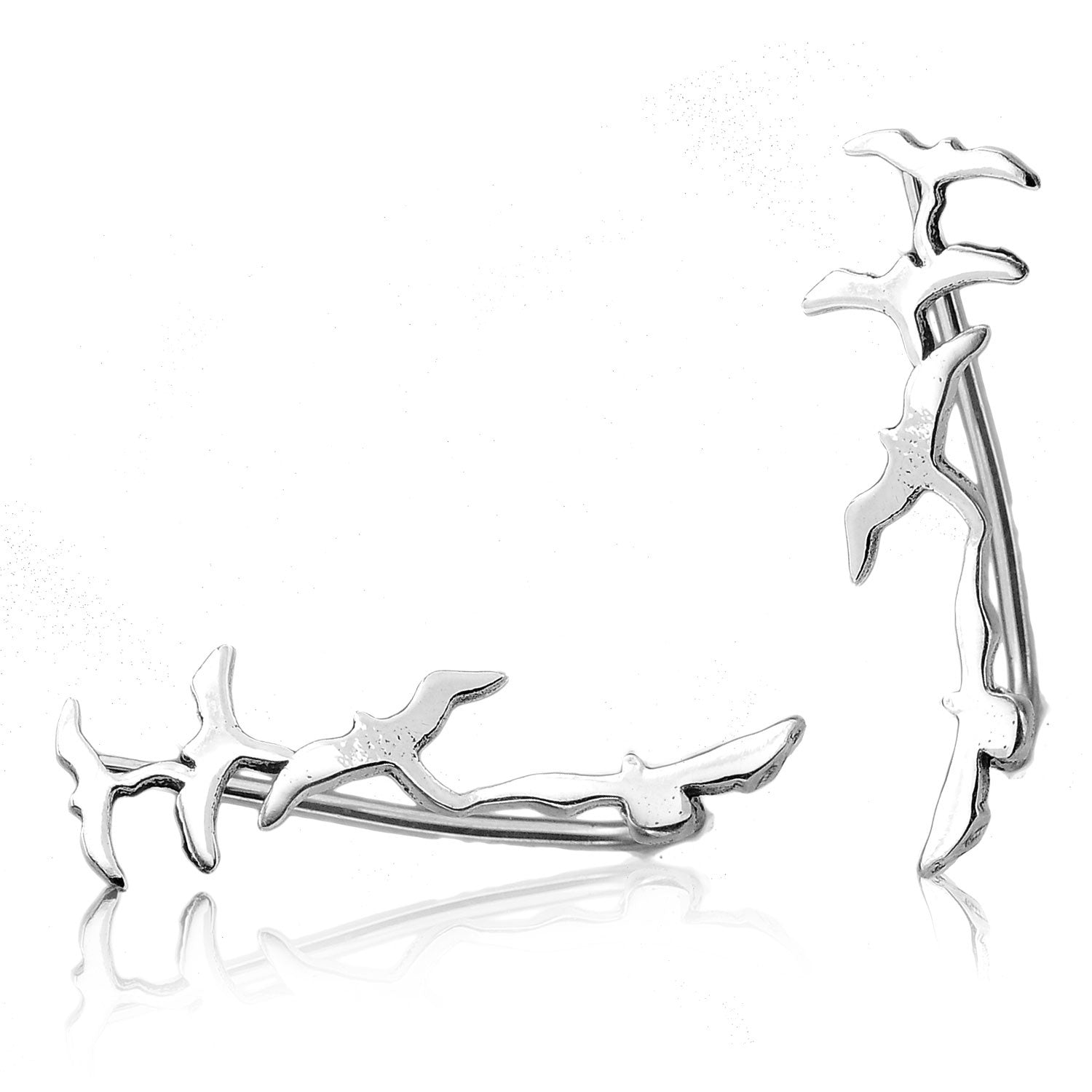 Silver Birds Earrings