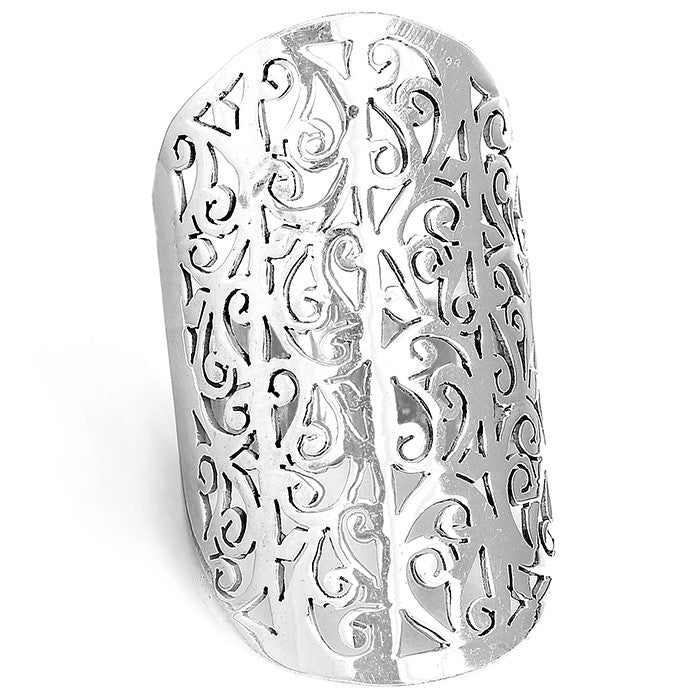 Full Finger Statement Sterling Silver Ring