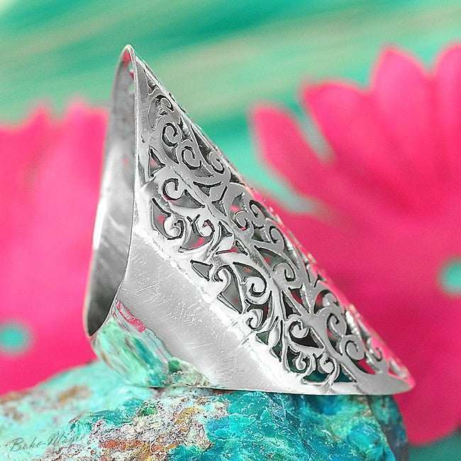 Full Finger Statement Sterling Silver Ring