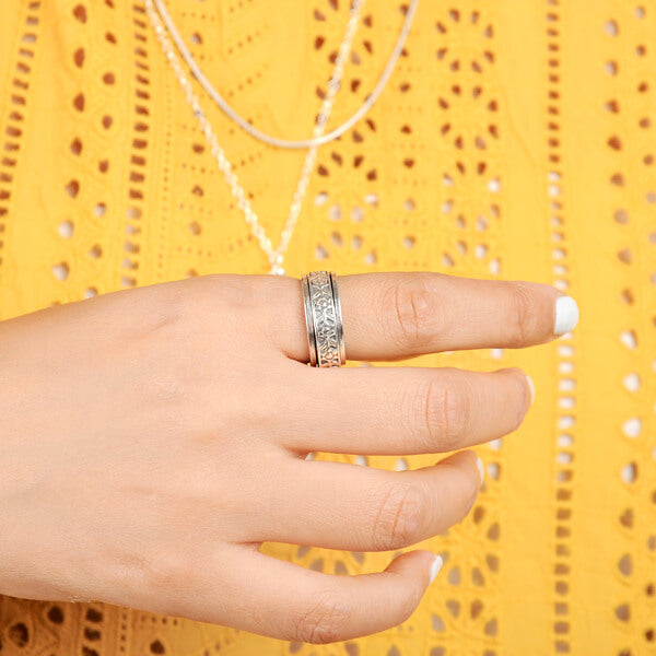 Floral Spinning Ring Sterling Silver