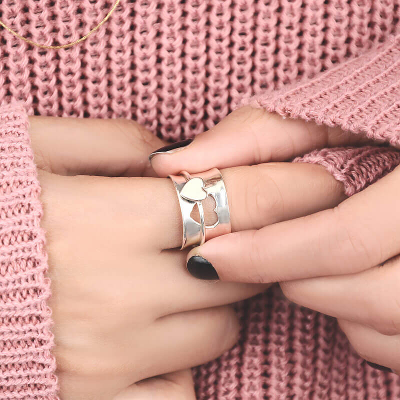 Spinner Heart Ring Sterling Silver