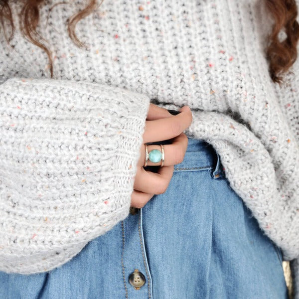 Larimar Sterling Silver Ring