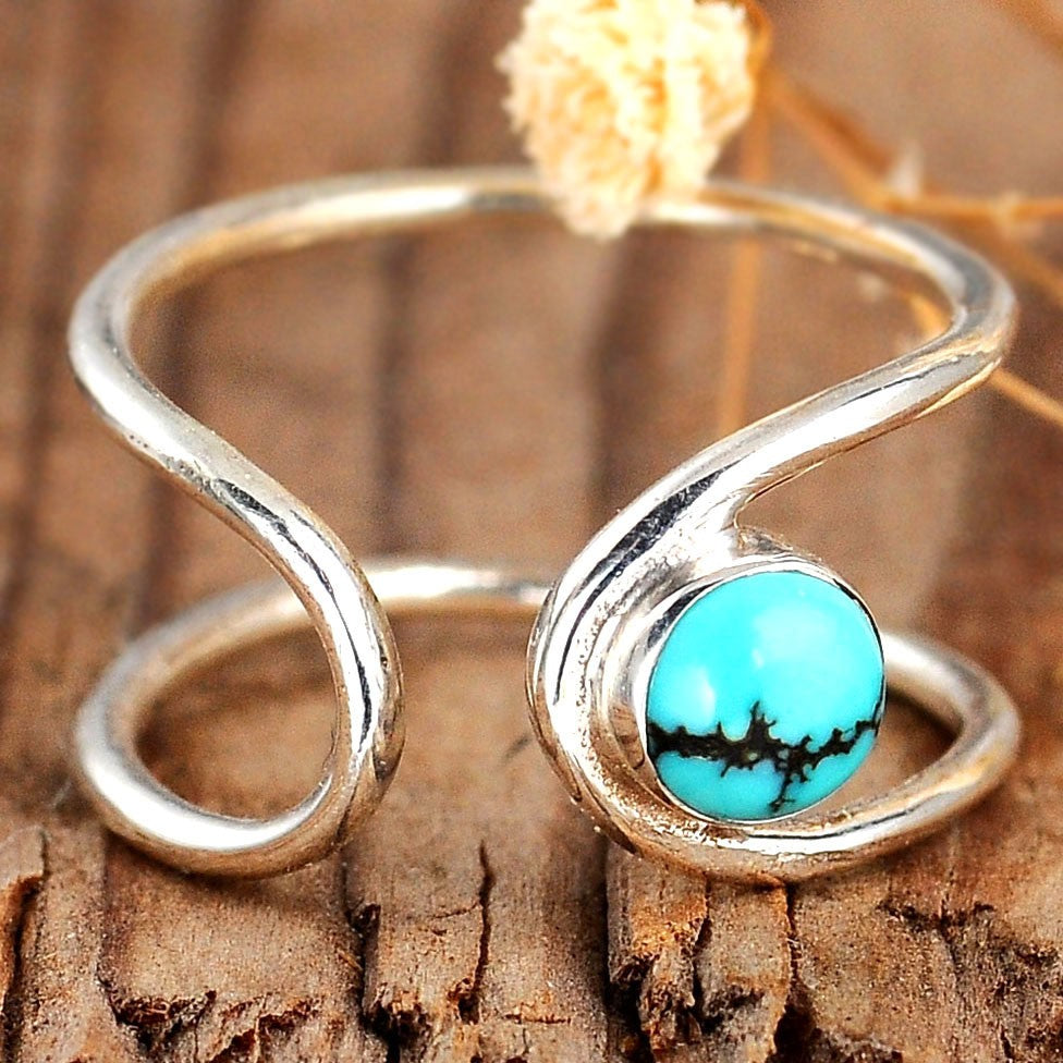 Sterling Silver Adjustable Turquoise Ring