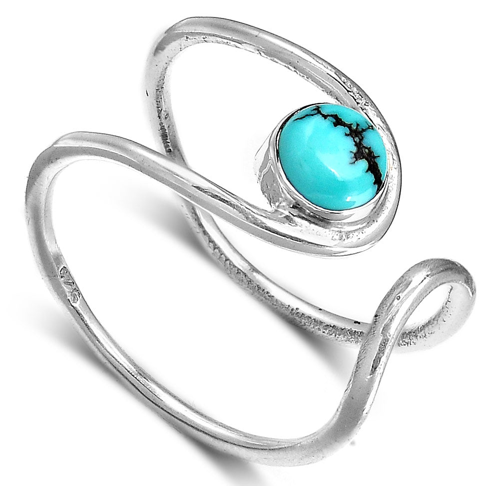 Sterling Silver Adjustable Turquoise Ring