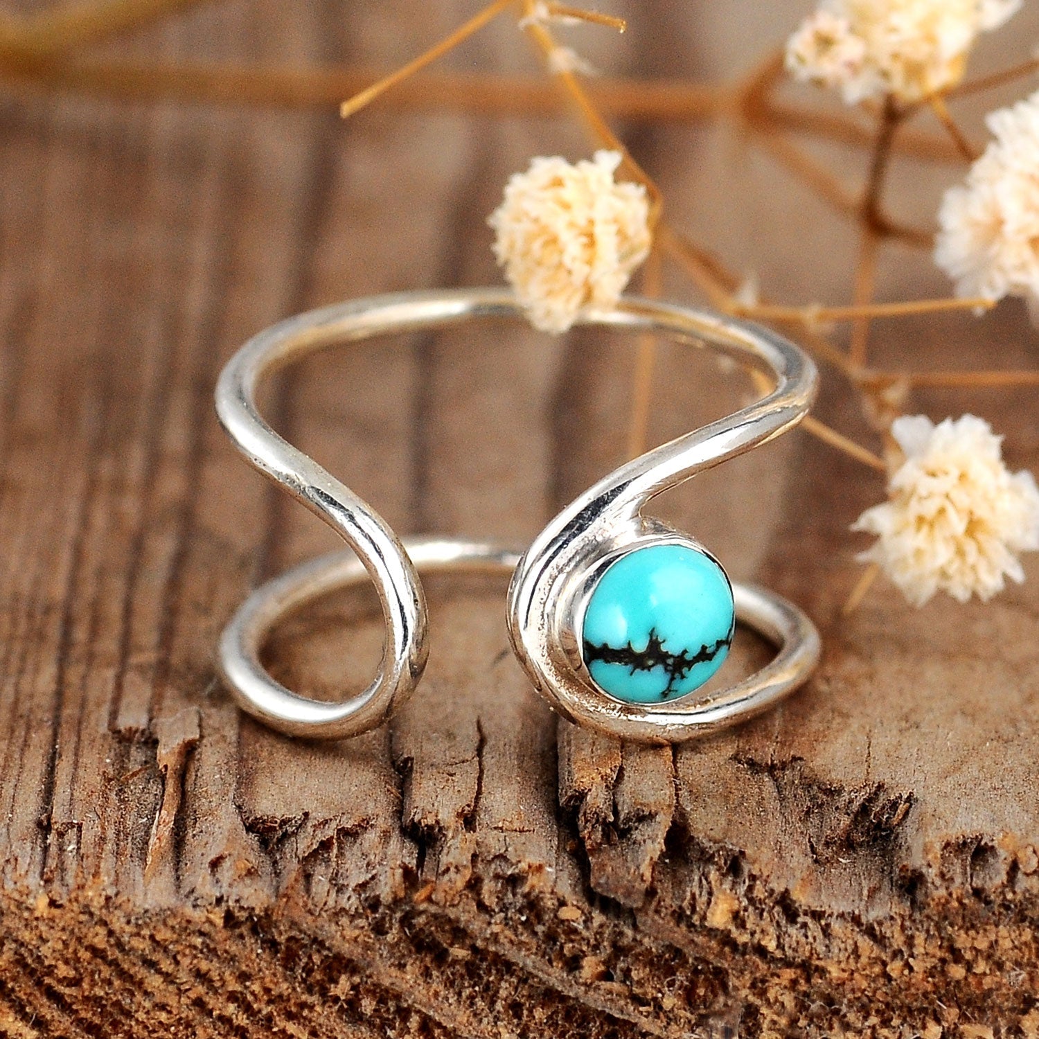 Sterling Silver Adjustable Turquoise Ring