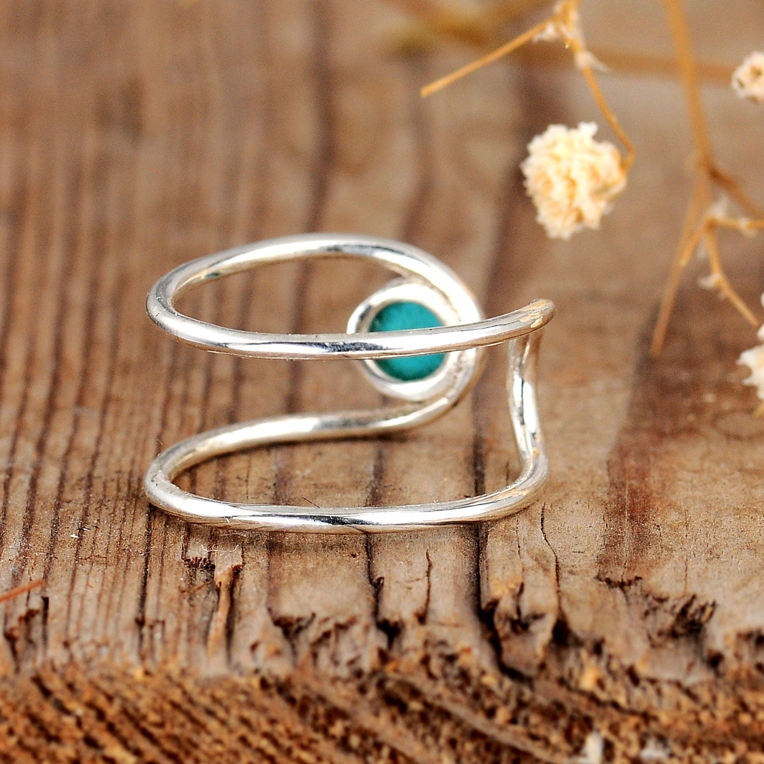 Sterling Silver Adjustable Turquoise Ring