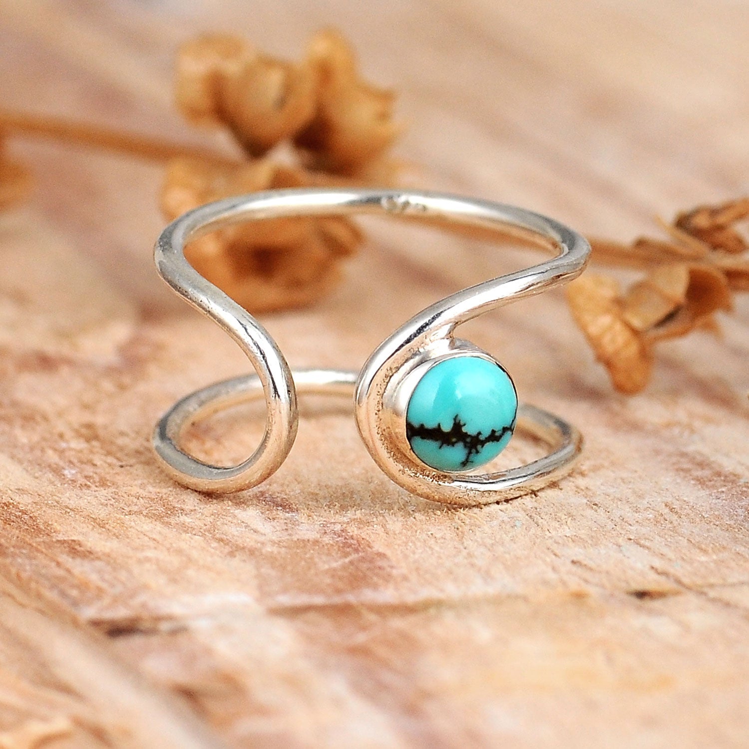 Sterling Silver Adjustable Turquoise Ring