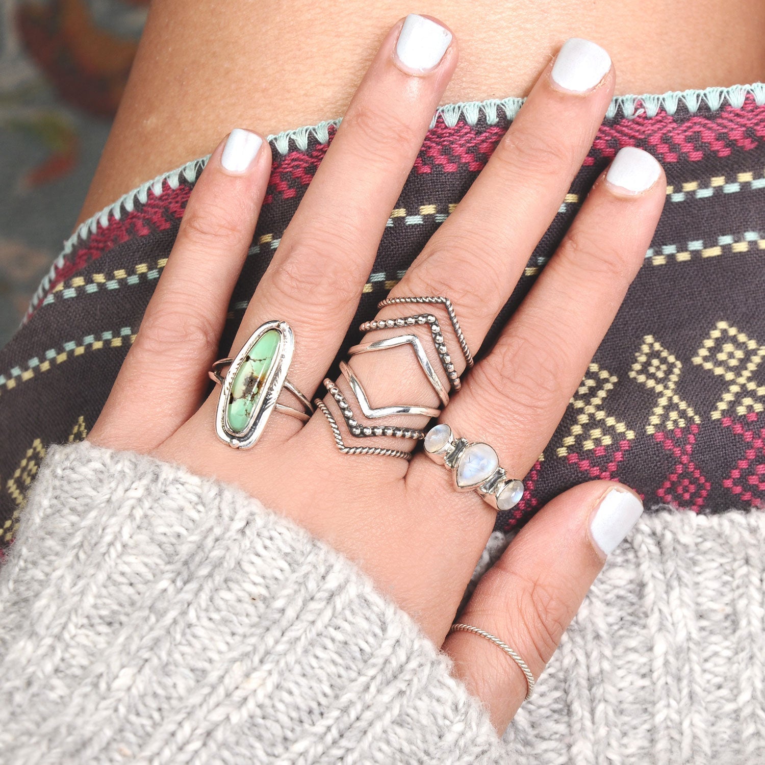 Southwestern Style Authentic Turquoise Ring Sterling Silver