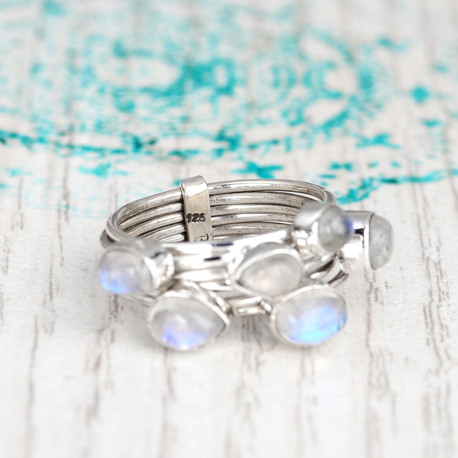 Sterling Silver Stacking Moonstone Ring