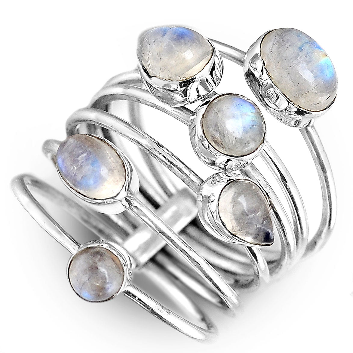 Sterling Silver Stacking Moonstone Ring