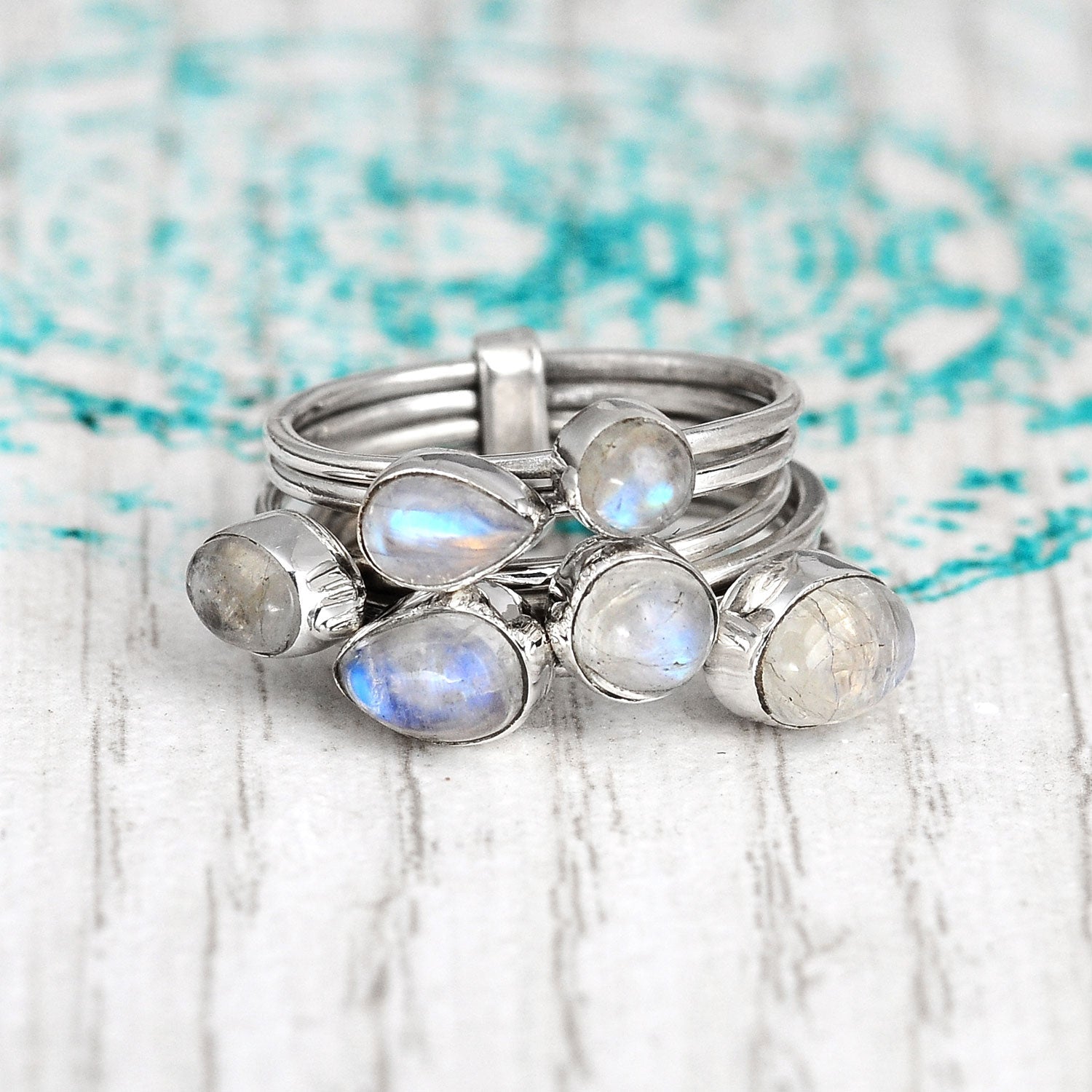 Sterling Silver Stacking Moonstone Ring