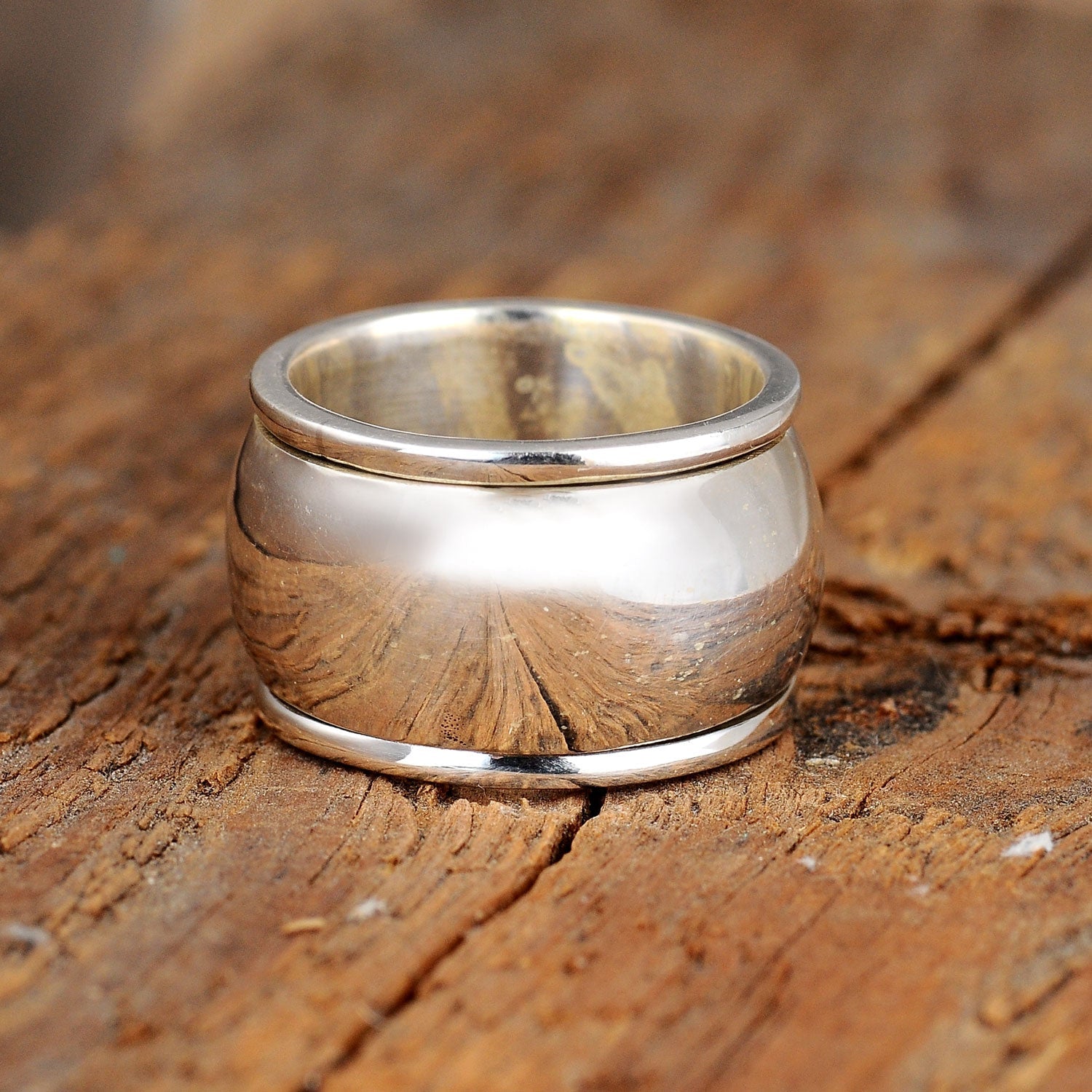 Sterling Silver Meditation Spin Dome Ring